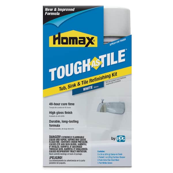 Homax 32 oz. White Tough as Tile Aerosol Tub, Sink, and Tile Refinishing Kit