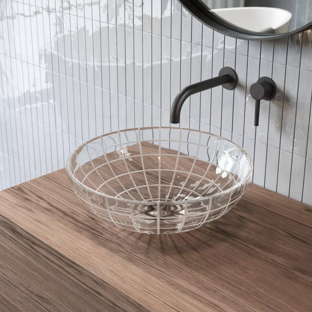Virage 16" Clear Glass Round Vessel Sink