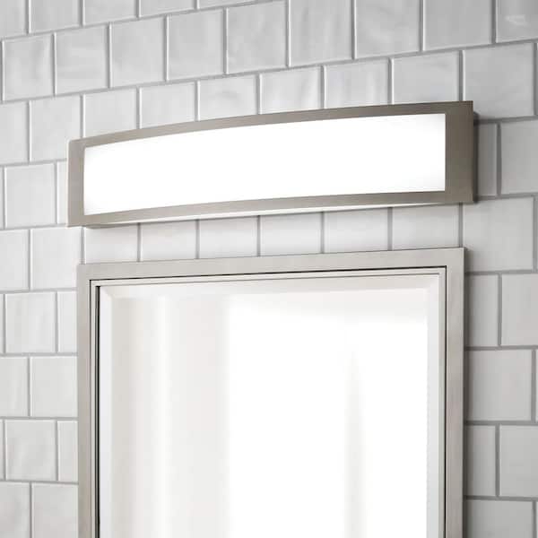 Hampton Bay Woodbury 24.5 in. Brushed Nickel Linear LED Vanity Light Bar
