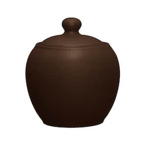 Colorwave Chocolate Brown Stoneware Sugar Bowl with Cover 13 oz.