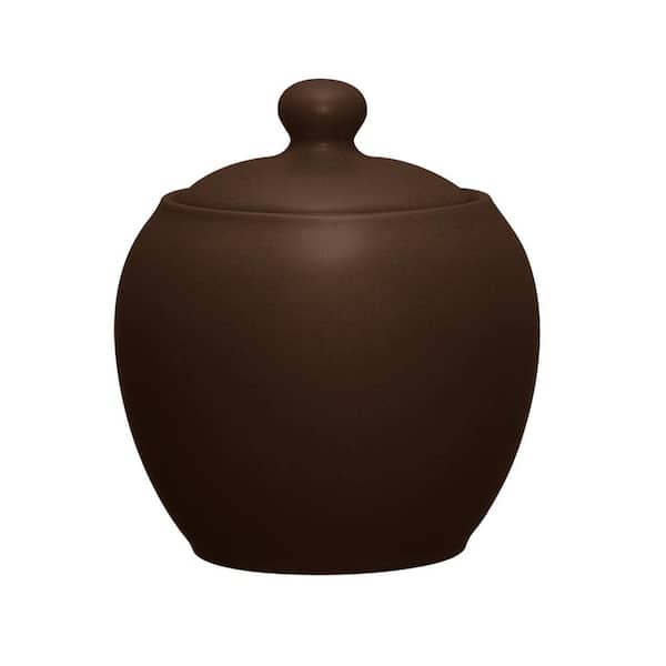 Noritake Colorwave Chocolate Brown Stoneware Sugar Bowl with Cover 13 oz.