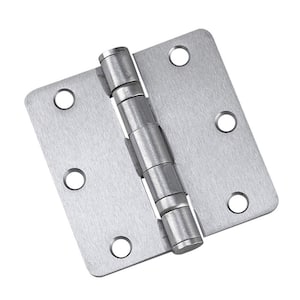 3-1/2 in. x 3-1/2 in. Brushed Chrome Full Mortise Ball Bearing Butt Hinge with Removable Pin (2-Pack)