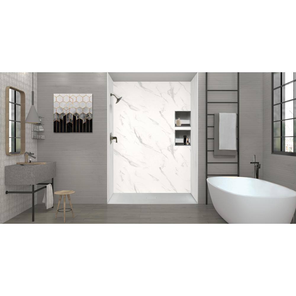 60-Inch Grey Solid Surface Zero Threshold Shower Base