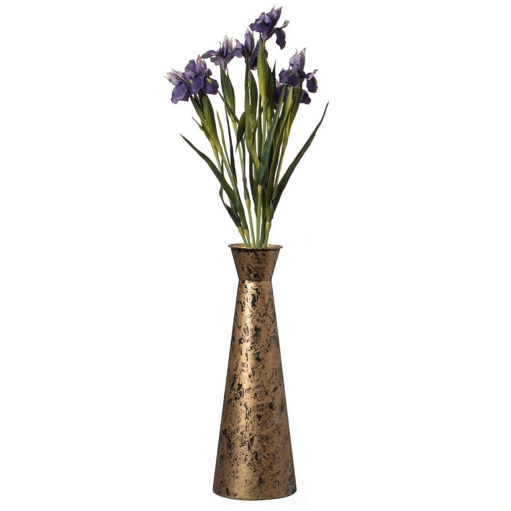 Small Gold Brushed Metal Decorative Floor Vase