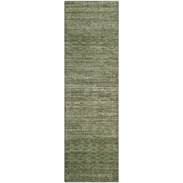 Mayfield Premium Machine Washable Abstract AMF2150 Fern 2 ft. x 7 ft. Runner Rug