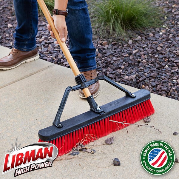 24 in. Multi-Surface Industrial Grade Push Broom with Handle (6-Pack)