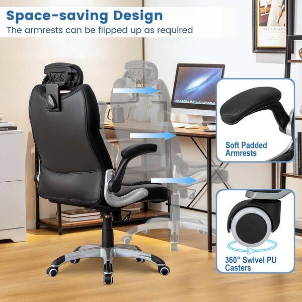 Costway Black Kneading Massage Chair Office Chair Height 