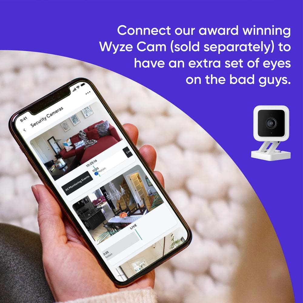 Wyze White Home Security System Core Kit with Hub and Sensors