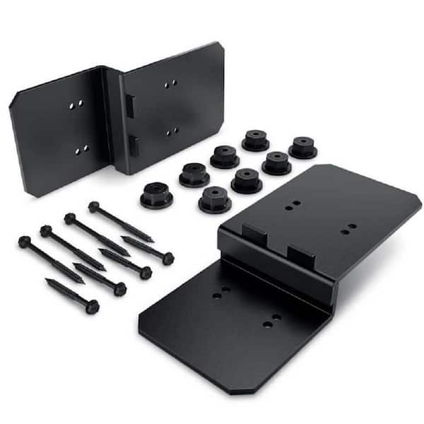 Unbranded 8 in. Ironwood Lite Galvanized Black Powder Coated Steel Post to Beam Connectors (2-Pack)