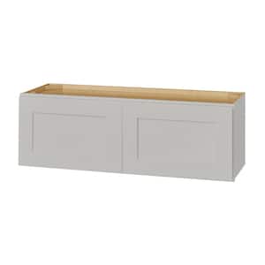 Avondale 36 in. W x 12 in. D x 12 in. H Ready to Assemble Plywood Shaker Wall Bridge Kitchen Cabinet in Dove Gray