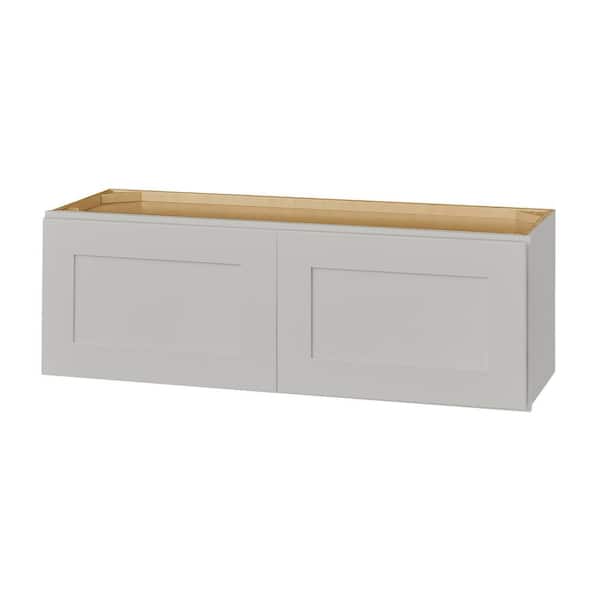 Hampton Bay Avondale 36 in. W x 12 in. D x 12 in. H Ready to Assemble Plywood Shaker Wall Bridge Kitchen Cabinet in Dove Gray