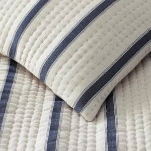 Legends Hotel Durham Stripe Quilted Linen Geometric Cotton Sham