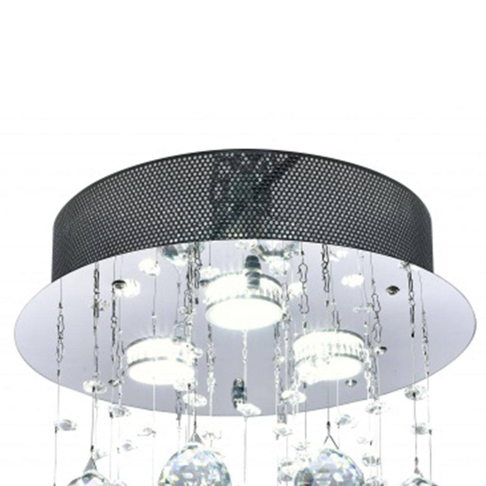 12" Chrome Crystal LED Flush Mount Light