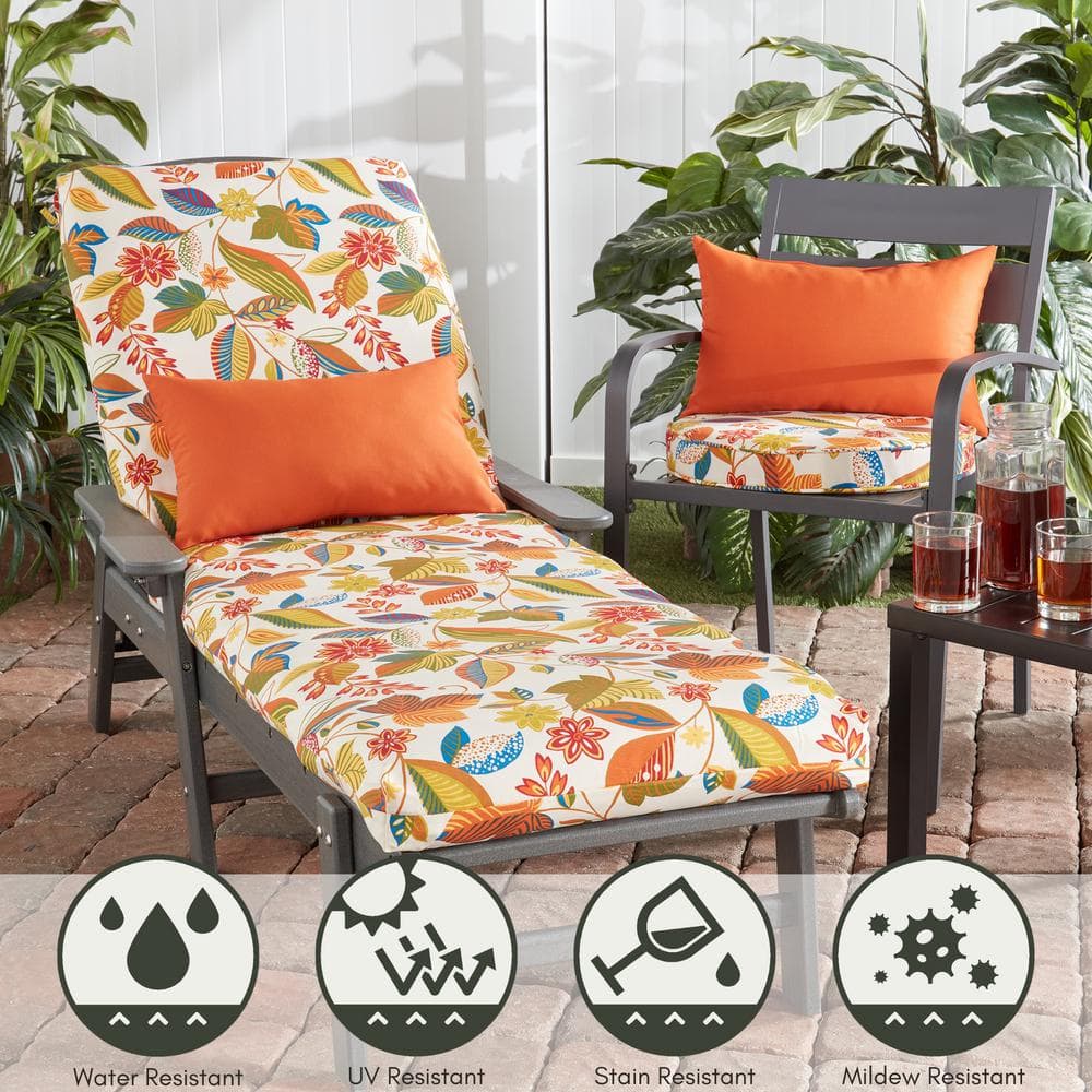 Esprit Floral 18" Round Outdoor Adirondack Chair Pad Set