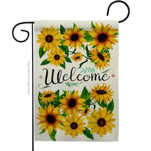 Welcome Sunflowers Bouquet nature flowers vintage sweet Floral Spring Vertical Double-Sided Garden Flag 13 in. x 18.5in.