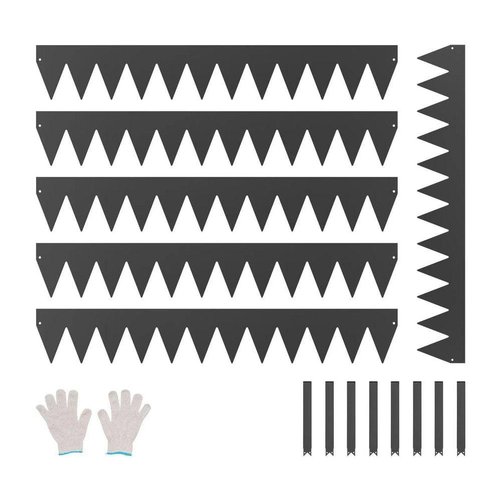 40 in. L x 6 in. H x 0.06 in. W Metal Landscape Edging 6-Pack Rust-Resistant Black Garden Lawn Border Edging price history on PriceWatchPro