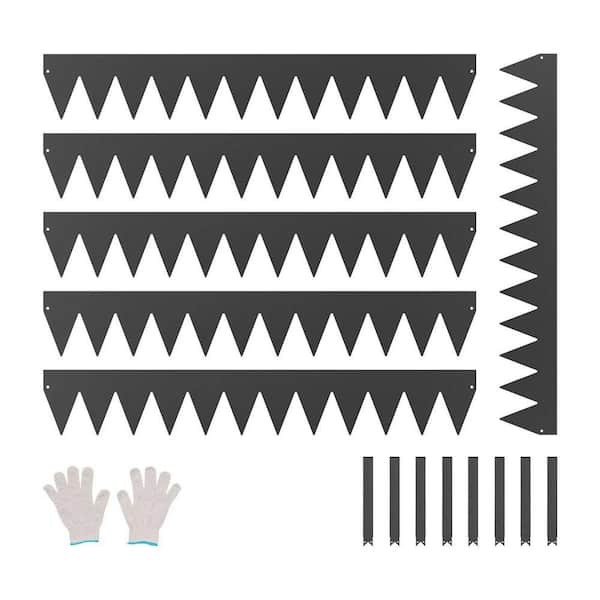 40 in. L x 6 in. H x 0.06 in. W Metal Landscape Edging 6-Pack Rust-Resistant Black Garden Lawn Border Edging