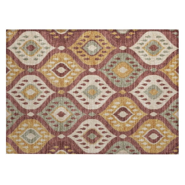 Chantille Machine Washable Indoor/Outdoor Abstract ACN3123 Garnet 2 ft. x 3 ft. Accent Rug