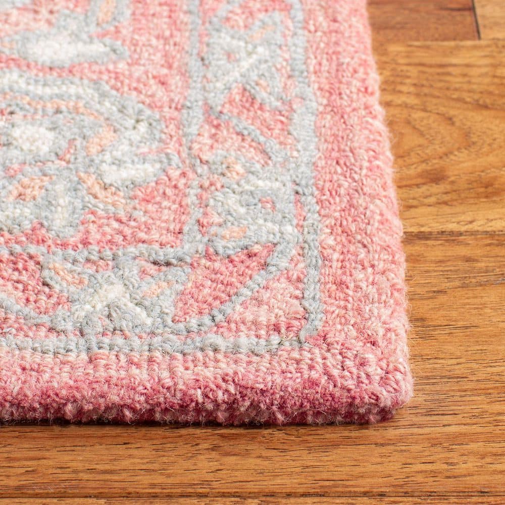 Ivory Hand-knotted Wool Rectangular Area Rug, 5' x 8'