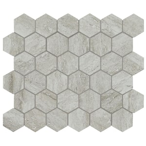 Nyon Gray Hexagon 12 in. x 12 in. Polished Porcelain Floor and Wall Tile (8 sq. ft./Case)