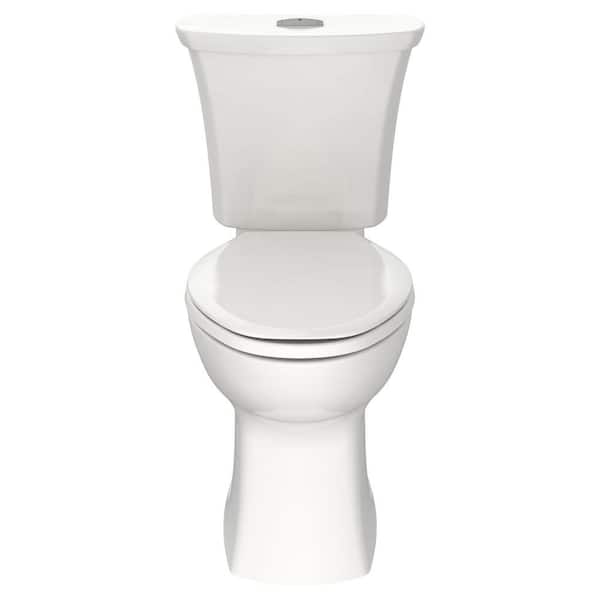 Edgemere 12 in. Rough-In 2-Piece 1.1/1.6 GPF Dual Flush Right Height Elongated Toilet in White, Seat Not Included