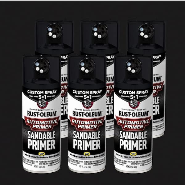 12 oz. Flat Black Sandable 5-in-1 Primer Spray (Case of 6)