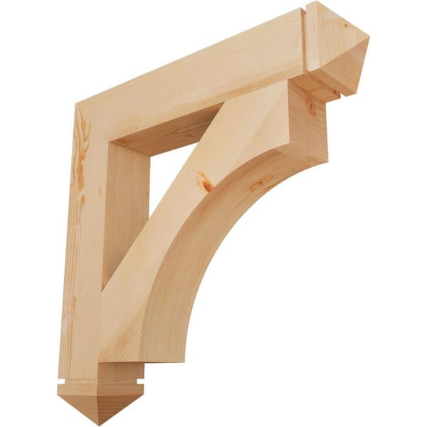 Ekena Millwork 5.5 in. x 34 in. x 34 in. Douglas Fir Westlake Arts and Crafts Smooth Bracket