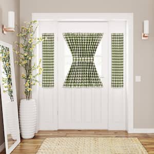Buffalo Check 25 in. W x 40 in. L Polyester/Cotton Light Filtering Door Panel and Tieback in Sage
