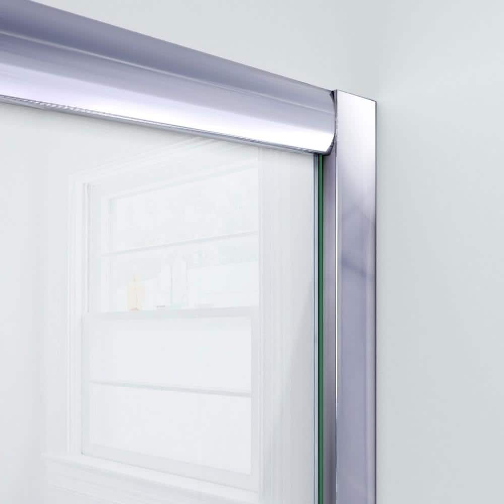 DreamLine 60'' Brushed Nickel Frameless Sliding Tub Door with Clear Glass