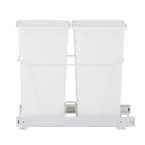 19 in. H x 14 in. W x 22 in. D Double 35 Qt. Pull-Out White Waste Containers with Full Extension Slides