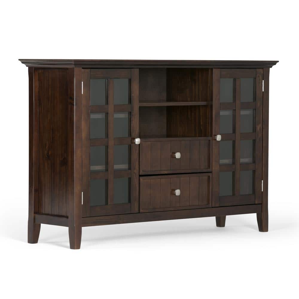 Brunswick 53 in. Brunette Brown Composite TV Stand with 2 Drawer Fits TVs U