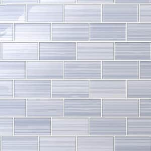 Hand Painted Sample 3 in. x 6 in. Coastline 20 Glass tile (0.125 sq. ft./1 Each)