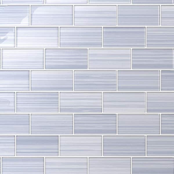 Hand Painted Sample 3 in. x 6 in. Coastline 20 Glass tile (0.125 sq. ft./1 Each)