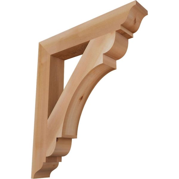 Ekena Millwork 3.5 in. x 28 in. x 24 in. Western Red Cedar Olympic Traditional Smooth Bracket