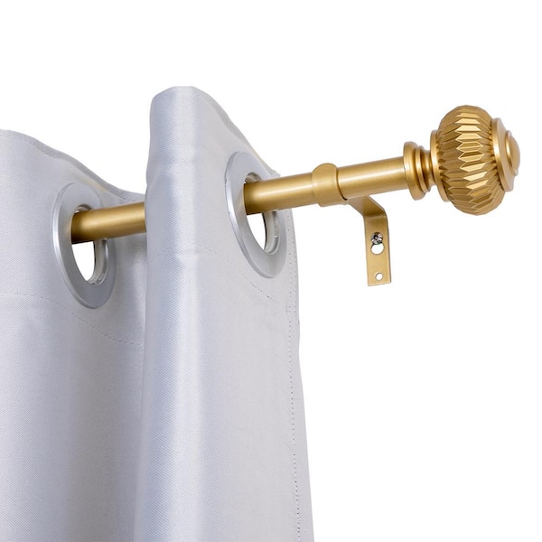 0.75 Inch Curtain Rod For Windows 48 to 86 Inch, Adjustable Drapery Rods, Gold