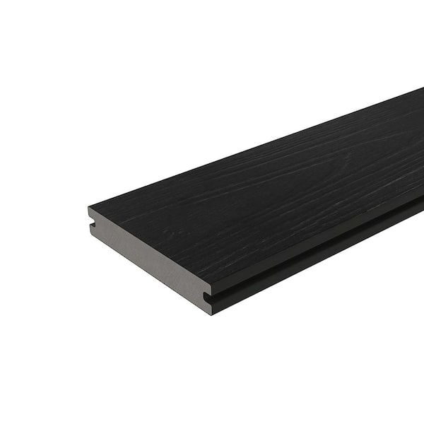 NewTechWood 1 in. x 6 in. x 8 ft. Indian Ebony Solid with Groove Composite Decking Board, UltraShield Natural Magellan