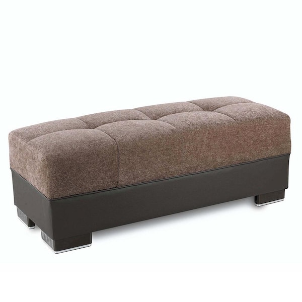Ottomanson Fontana Collection Brown/Dark Brown Ottoman