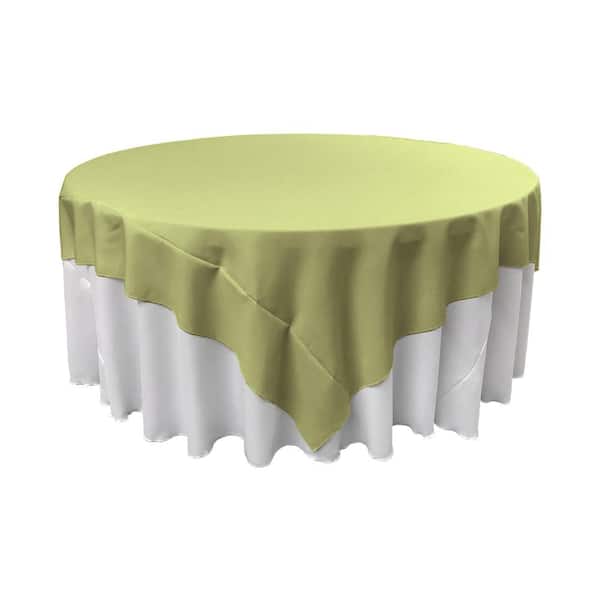 LA Linen 90 in. x 90 in. Sage Polyester Poplin Square Tablecloth