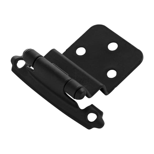 Surface Self-Closing 3/8 in. Inset Variable Overlay Face Frame Black Cabinet Hinge (5-Pairs)