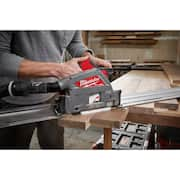 M18 FUEL 18V Li-Ion Cordless Brushless 6-1/2 in. Plunge Cut Track Saw with 31 in. Track Saw Guide Rail and Track Clamps