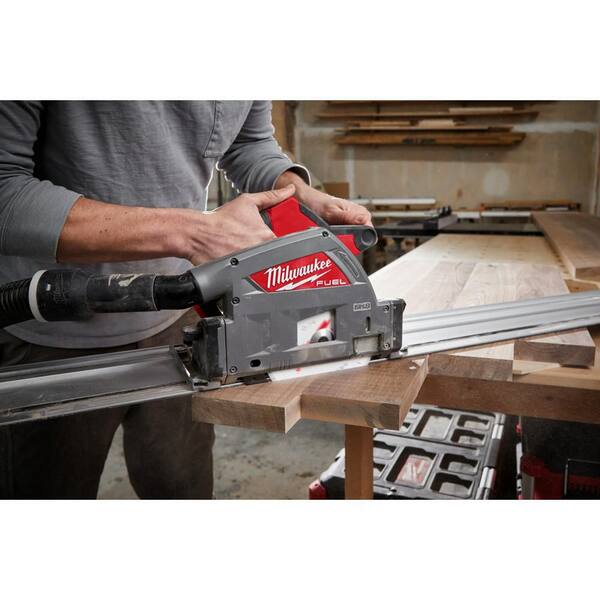 Milwaukee - M18 FUEL 18V Lith-Ion Cordless Brushless 6-1/2 in. Plunge Cut Track Saw w/ (2) High Output 6.0 Ah Battery Pack