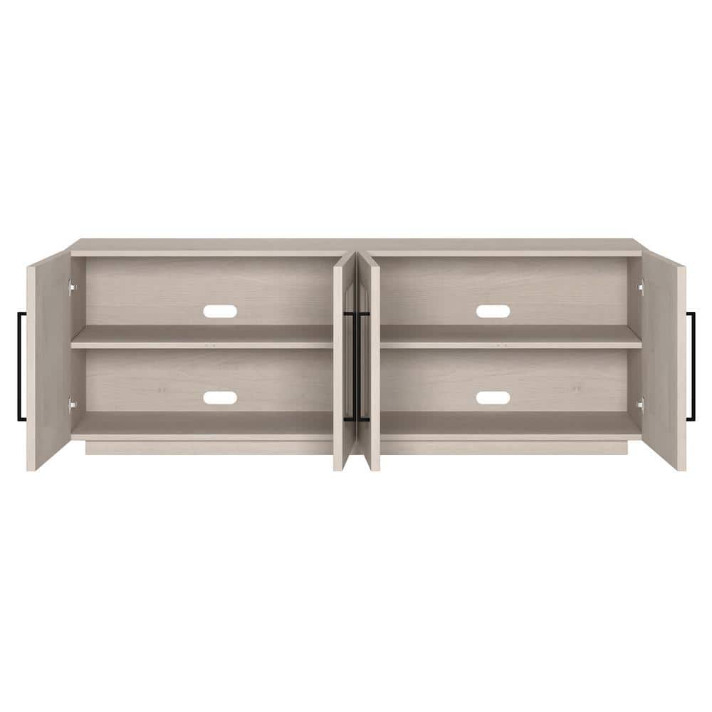 Alder White Rectangular TV Stand with Plinth Base