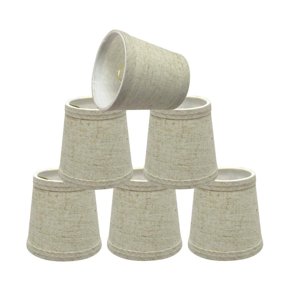 Beige Linen Empire Chandelier Lamp Shades, Set of 6