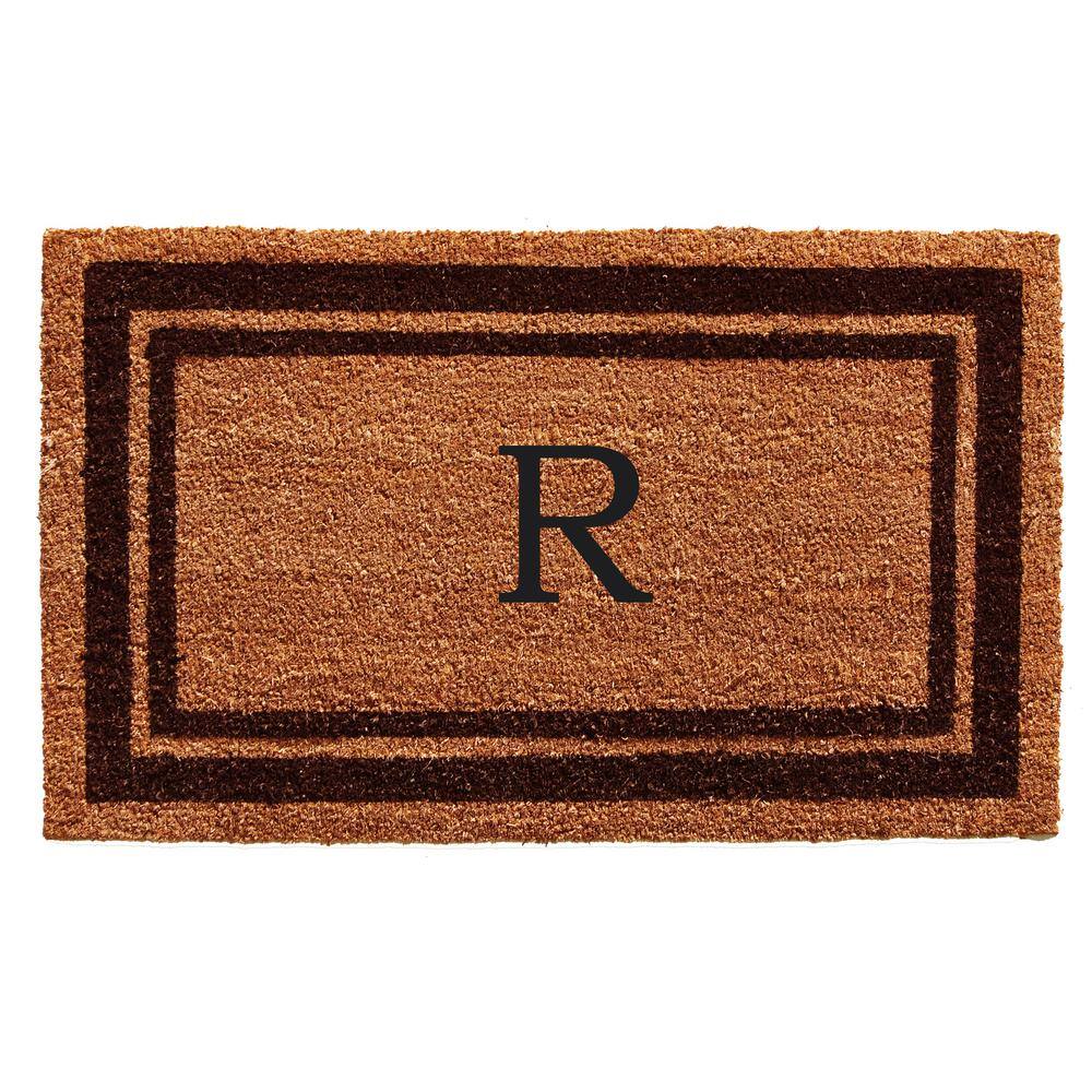 Brown Border Monogram Door Mat 24 in. x 36 in. (Letter R) price history on PriceWatchPro