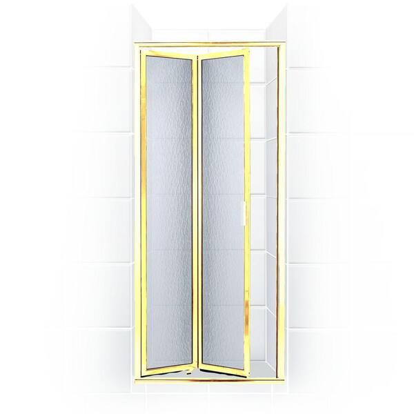 Coastal Shower Doors Paragon Series 31 in. x 71 in. Framed Bi-Fold Double Hinged Shower Door in Gold and Clear Glass