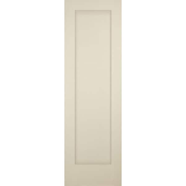 Builders Choice 24 in. x 80 in. Left-Handed 1-Panel Shaker Solid Core Primed Pine Wood Single Prehung Interior Door