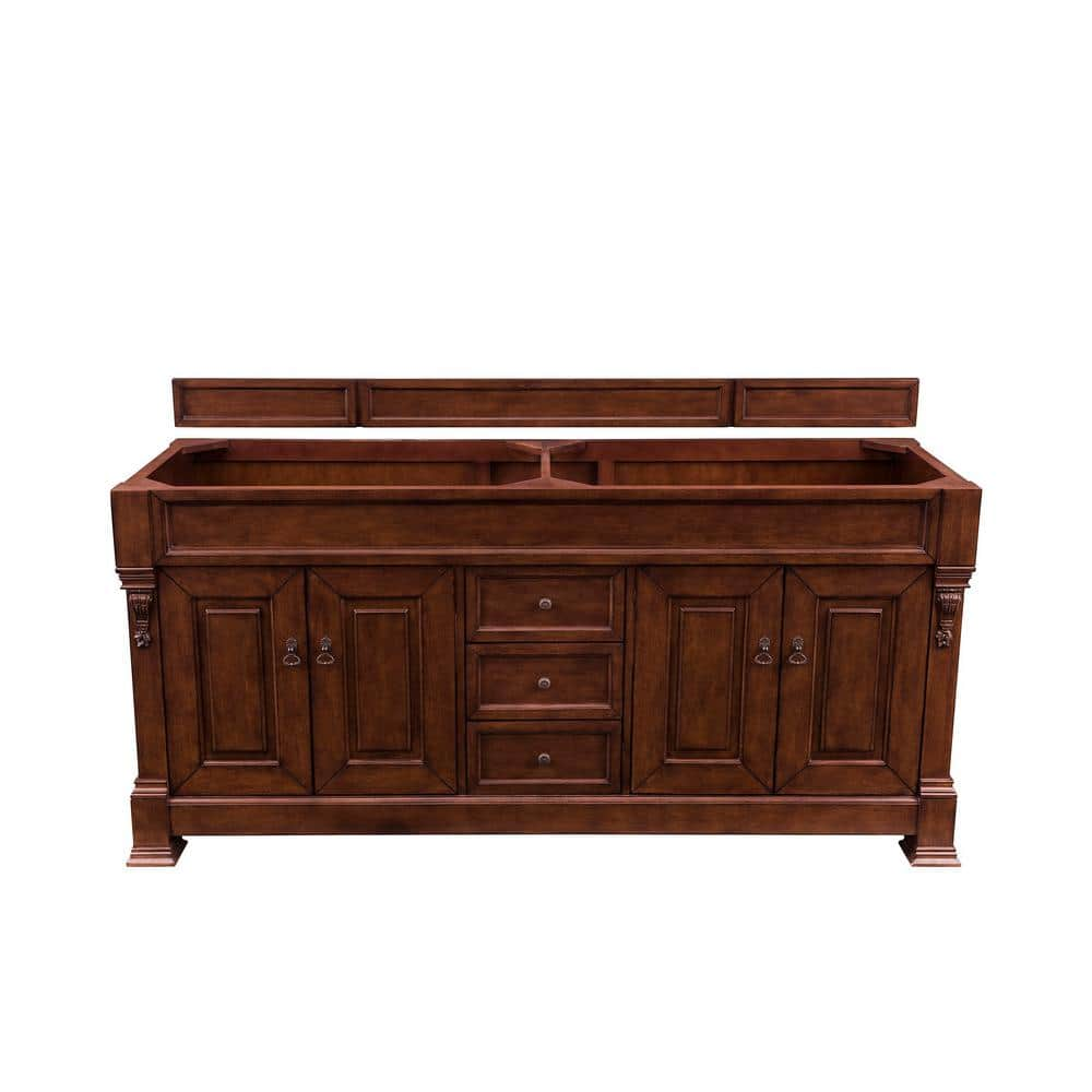 Brookfield 71.5 in. W x 22.80 in. D x 33.5 in. H Double Bathroom Vanity Cabinet without Top in Warm Cherry -  James Martin Vanities, 147-114-5781