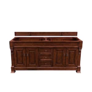 Brookfield 71.5 in. W x 22.80 in. D x 33.5 in. H Double Bathroom Vanity Cabinet without Top in Warm Cherry