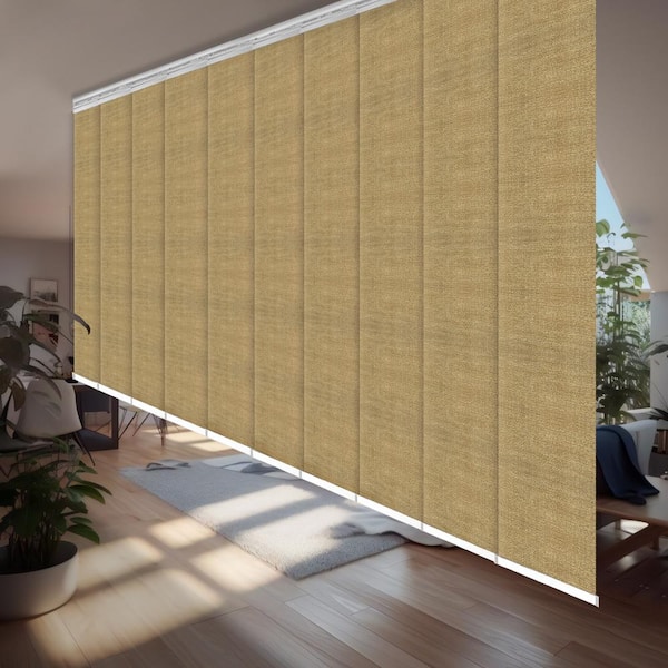 EMOH Medallion 120 in. - 218 in. W x 94 in. L Adjustable 10-Panel White Double Rail Panel Track with 23.5 in. Slates