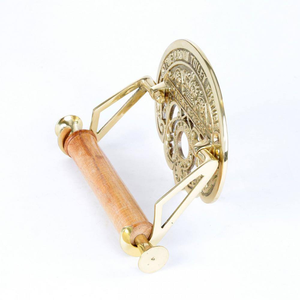 Victorian Brass Wall Mount Toilet Paper Holder with Polished Finish
